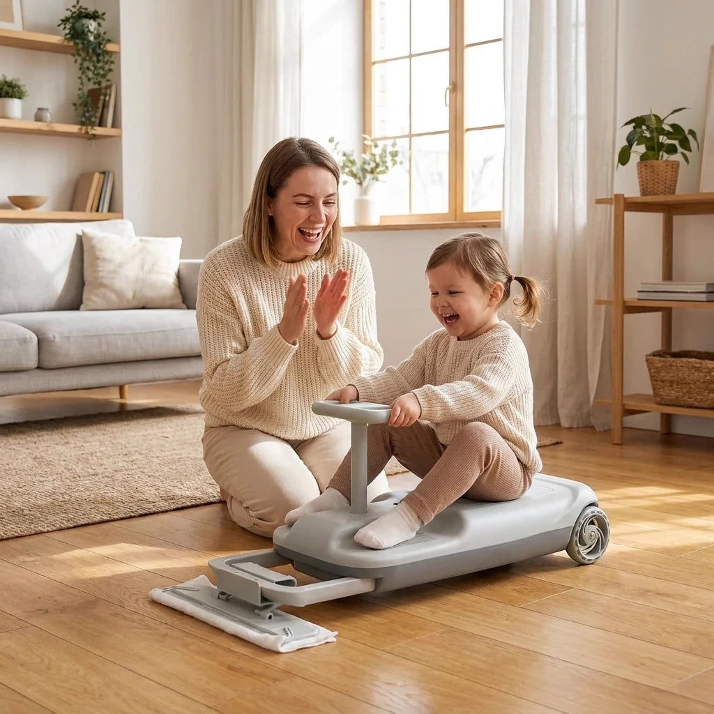 Mum & daughter — ride and clean together
